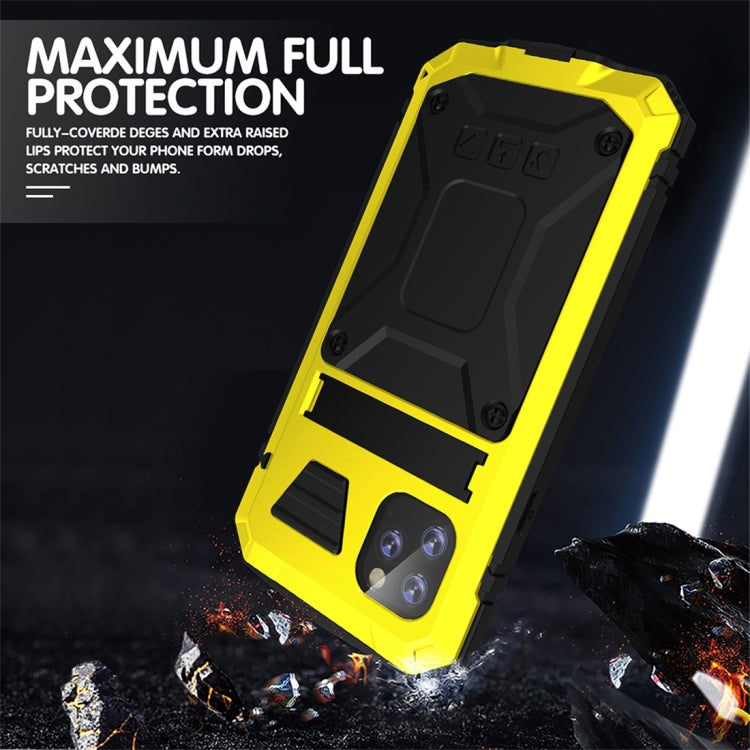 For iPhone 11 Pro Max Shockproof Waterproof Dust-proof Metal + Silicone Protective Case with Holder