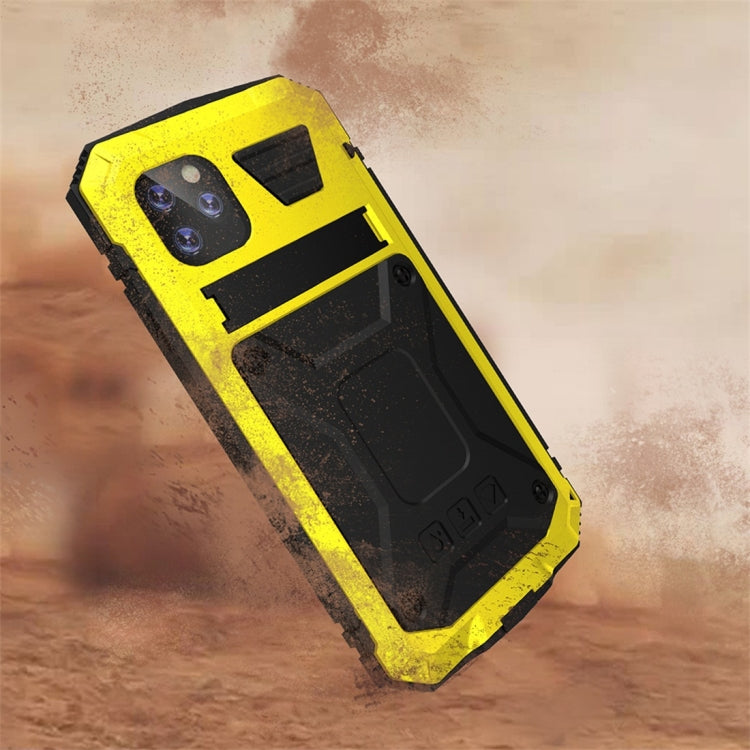 For iPhone 11 Pro Max Shockproof Waterproof Dust-proof Metal + Silicone Protective Case with Holder