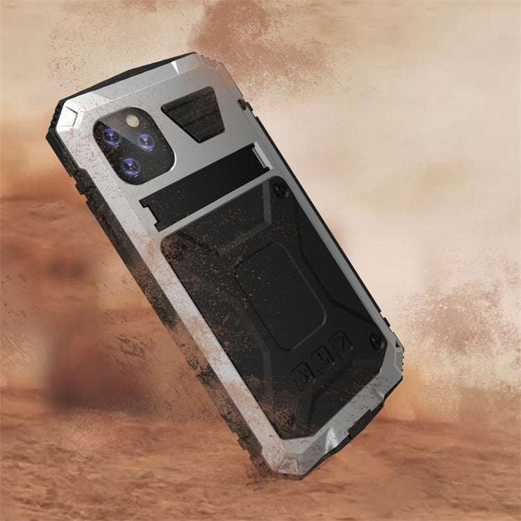 For iPhone 11 Pro Max Shockproof Waterproof Dust-proof Metal + Silicone Protective Case with Holder