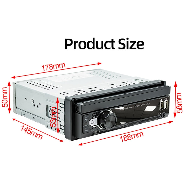 9901 7 inch Car Retractable MP5 Player Supports FM & Mobile Phone Internet