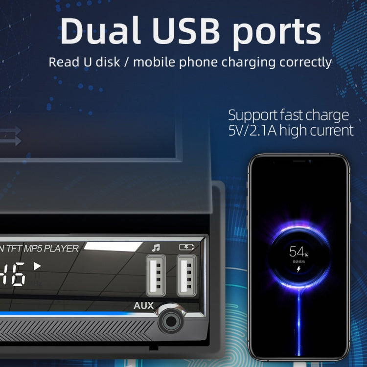 9901 7 inch Car Retractable MP5 Player Supports FM & Mobile Phone Internet