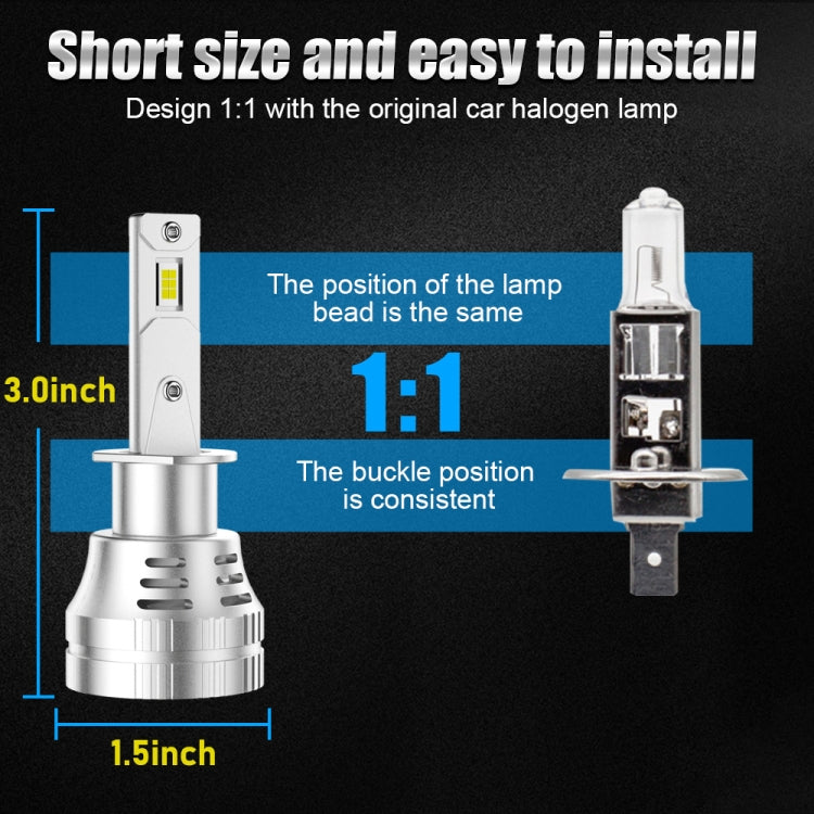 K9 1 Pair H1 6000K / 3000LM / 30W / DC10-32V IP68 Waterproof Car LED Headlight