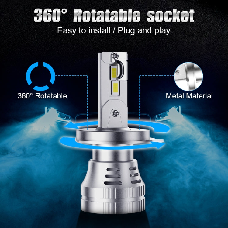 K9 1 Pair H4 / 9003 6000K / 3000LM / 30W / DC10-32V IP68 Waterproof Car LED Headlight