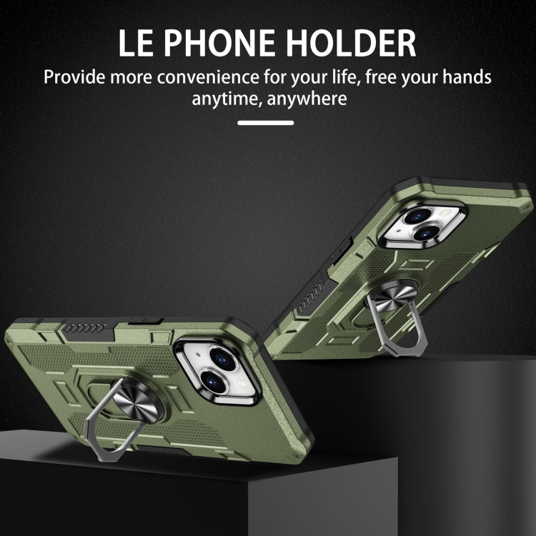 For iPhone 14 Ring Holder Armor Hybrid Phone Case