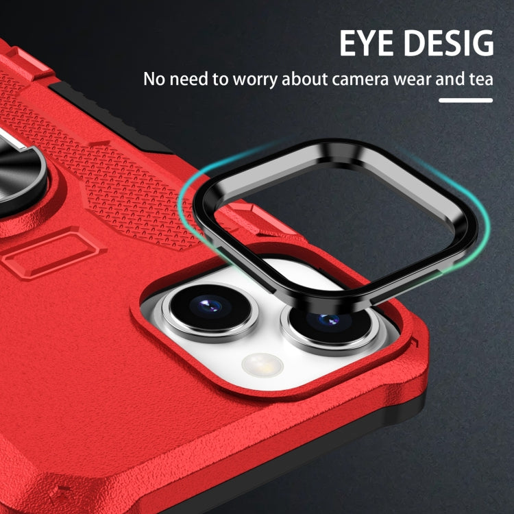 For iPhone 14 Ring Holder Armor Hybrid Phone Case
