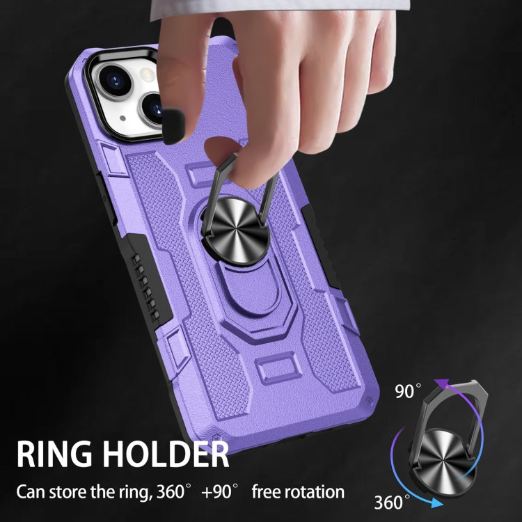 For iPhone 14 Ring Holder Armor Hybrid Phone Case
