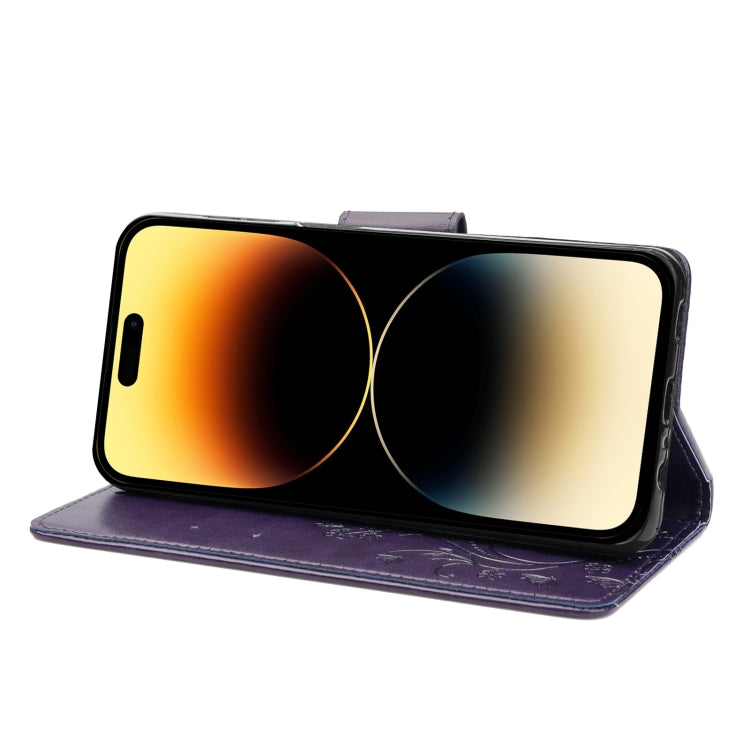 For iPhone 14 Pro Butterfly Flower Pattern Flip Leather Phone Case