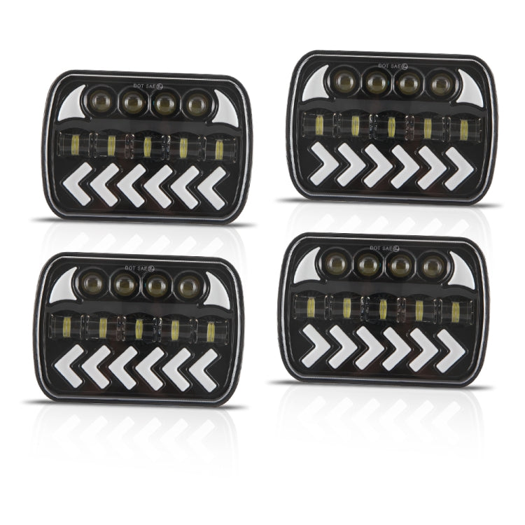 1 Pair 7 inch Square Fishbone Running Water Turn Signal Light