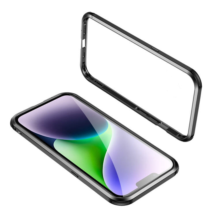 For iPhone 14 Four Corners Shockproof Metal Frame Phone Case