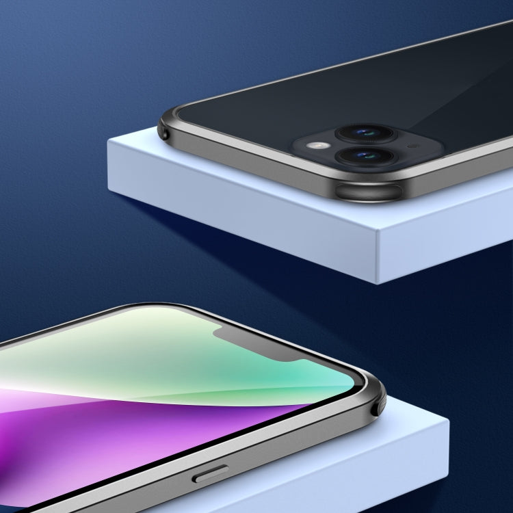 For iPhone 14 Four Corners Shockproof Metal Frame Phone Case