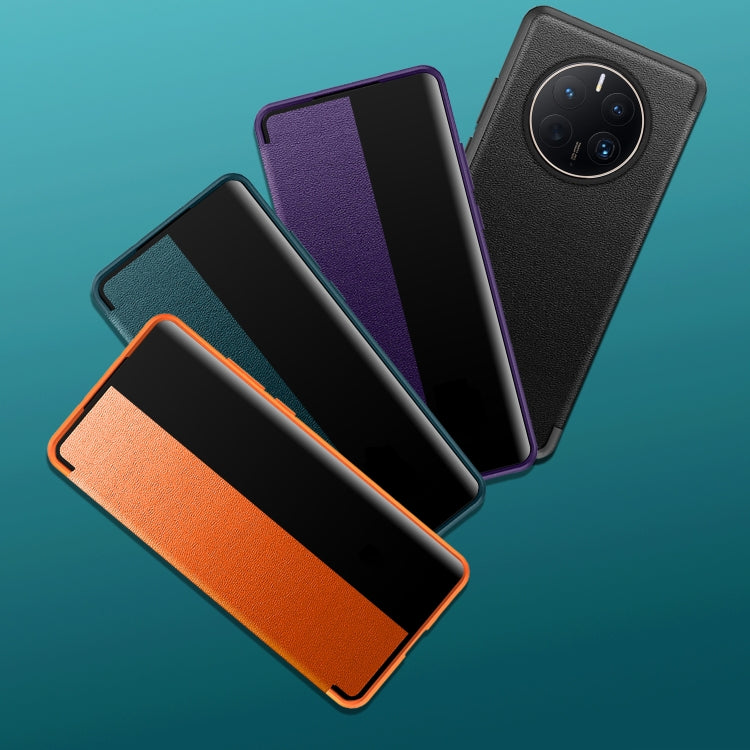 For Huawei Mate 50 Pro Magnetic Side Window View Leather Smart Phone Case