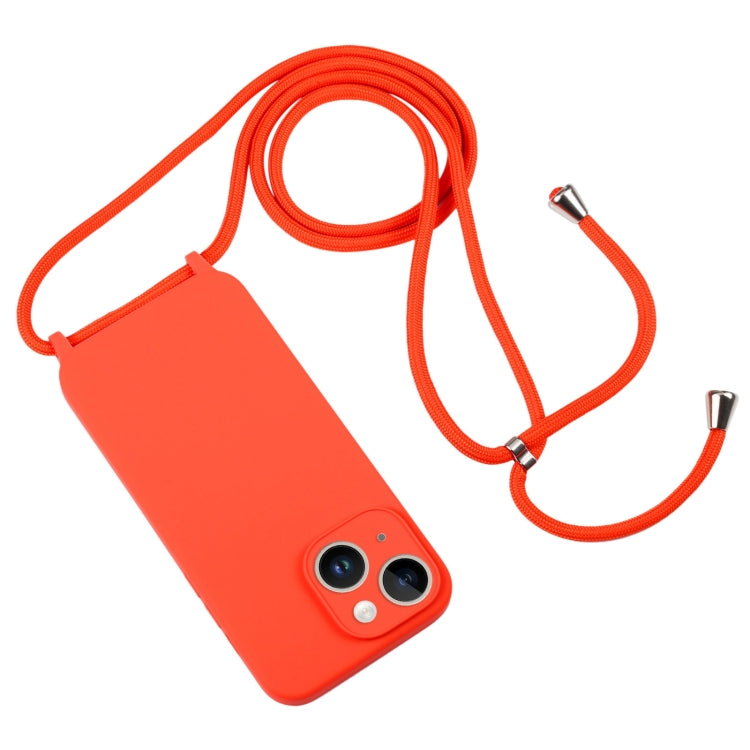 For iPhone 14 Crossbody Lanyard Liquid Silicone Case