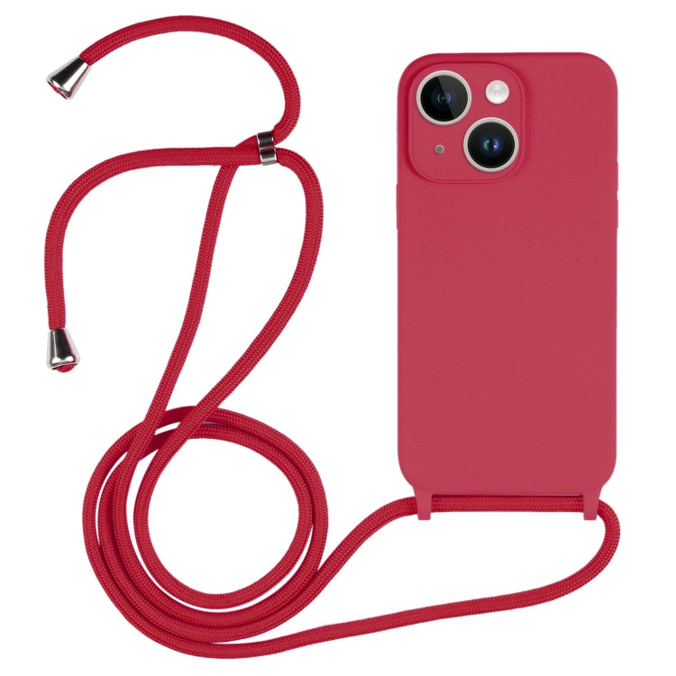 For iPhone 14 Crossbody Lanyard Liquid Silicone Case