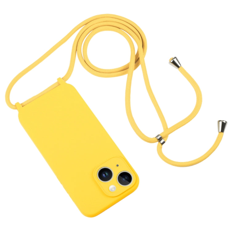 For iPhone 14 Crossbody Lanyard Liquid Silicone Case