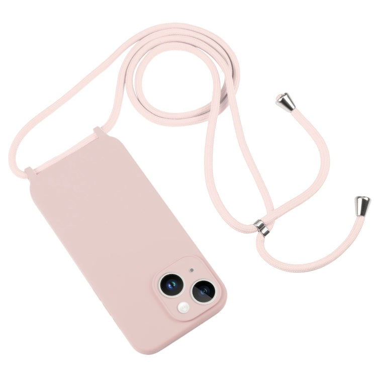 For iPhone 14 Crossbody Lanyard Liquid Silicone Case