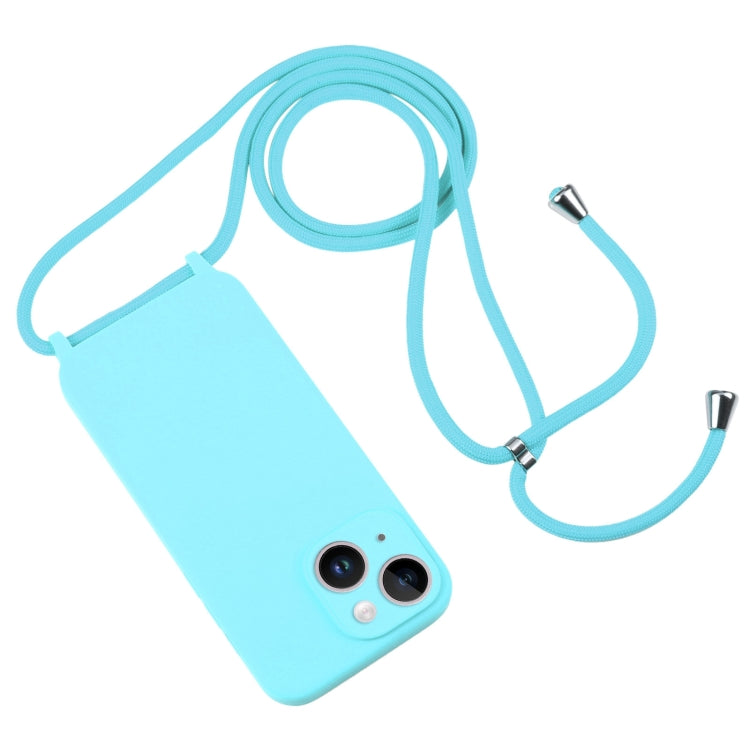 For iPhone 14 Crossbody Lanyard Liquid Silicone Case