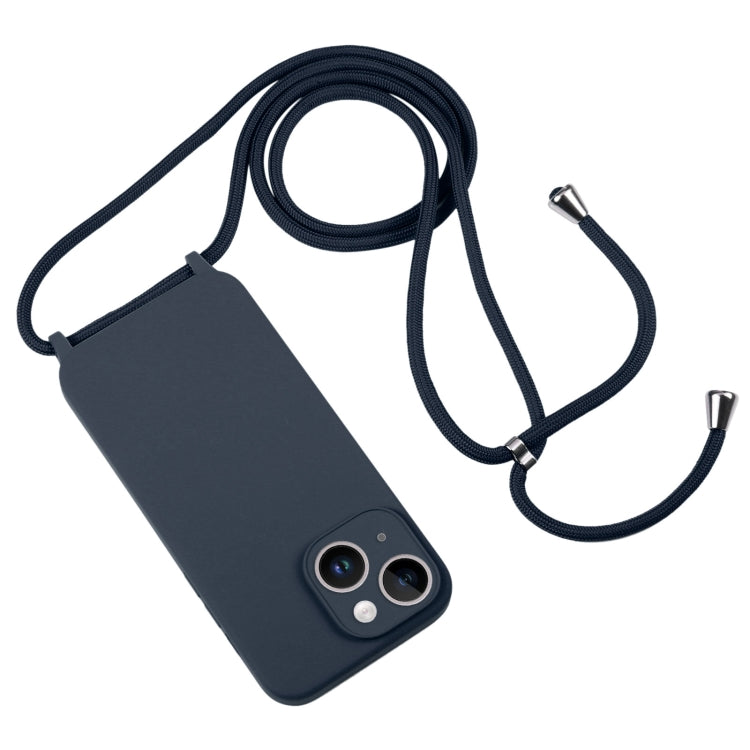For iPhone 14 Crossbody Lanyard Liquid Silicone Case