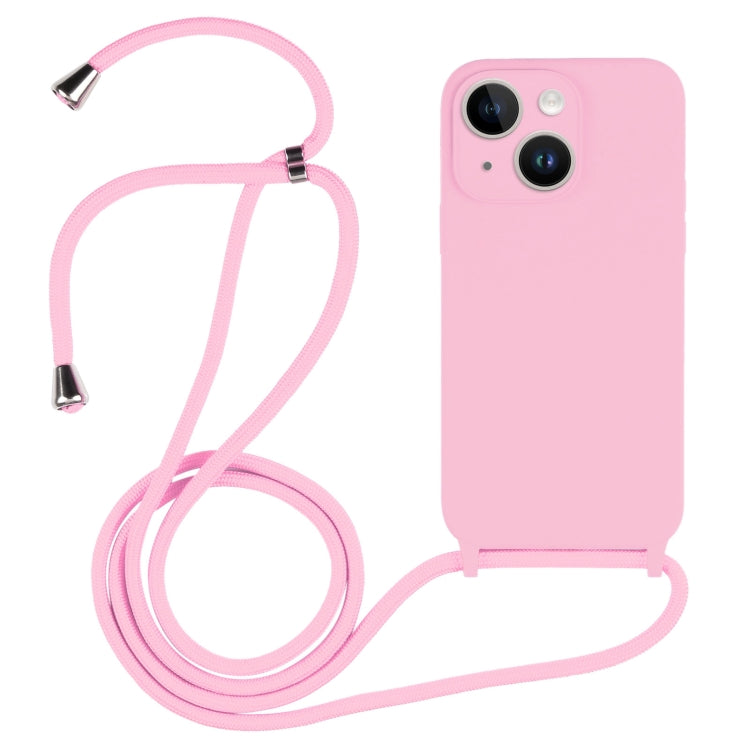 For iPhone 14 Crossbody Lanyard Liquid Silicone Case