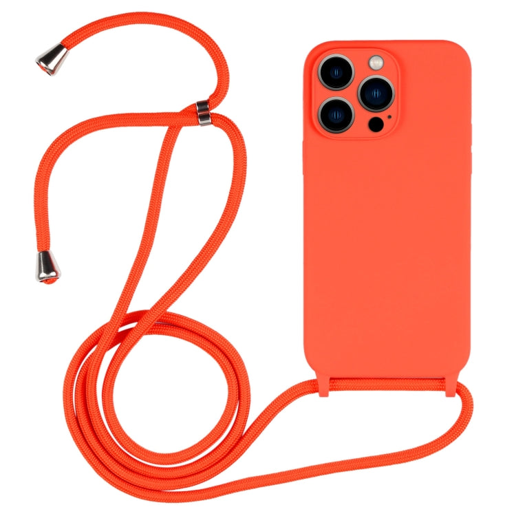 For iPhone 13 Pro Crossbody Lanyard Liquid Silicone Case