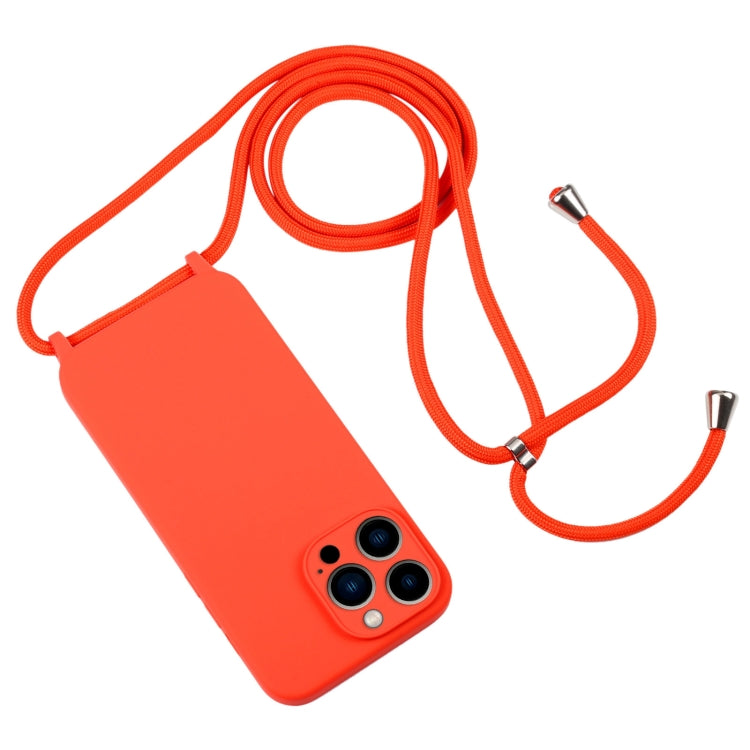 For iPhone 13 Pro Crossbody Lanyard Liquid Silicone Case