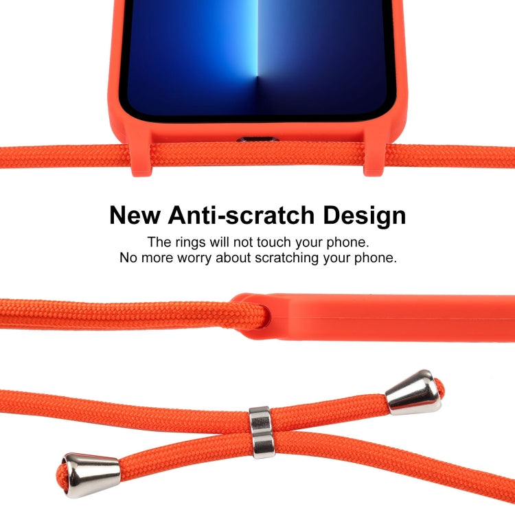 For iPhone 13 Pro Crossbody Lanyard Liquid Silicone Case