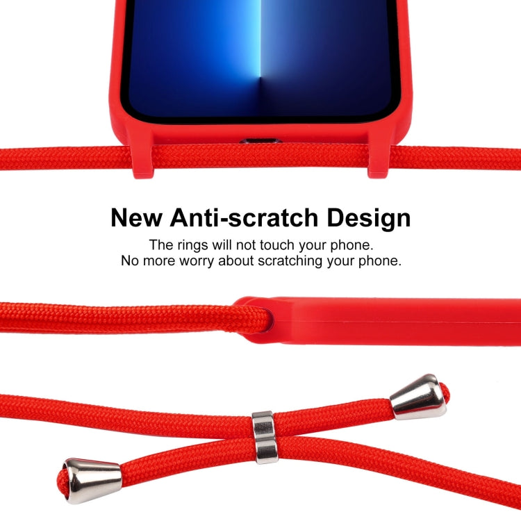 For iPhone 13 Pro Crossbody Lanyard Liquid Silicone Case