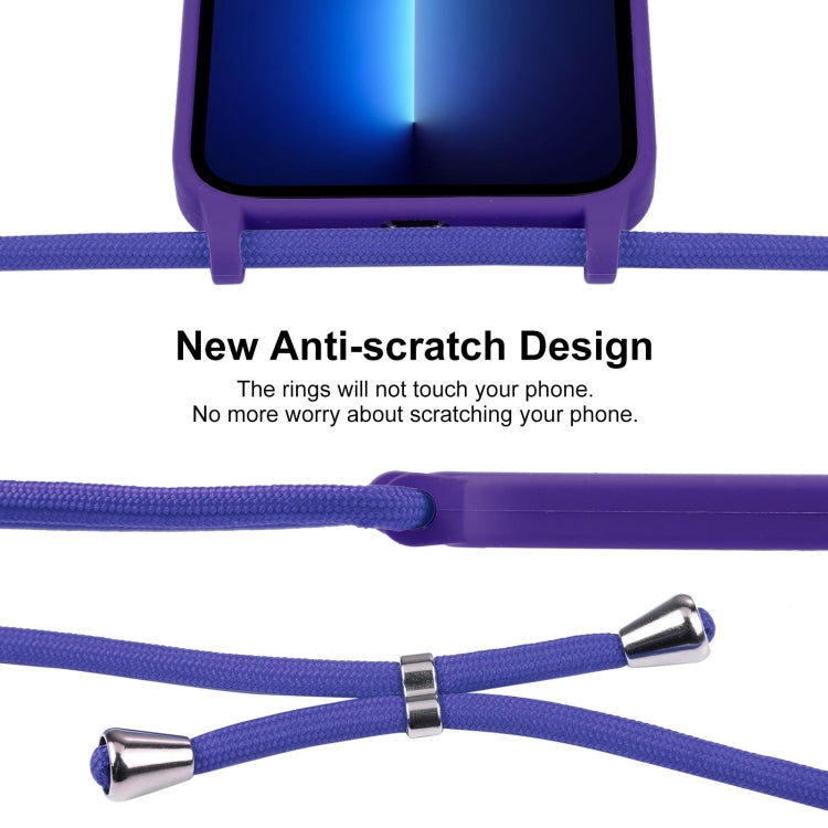 For iPhone 13 Pro Crossbody Lanyard Liquid Silicone Case