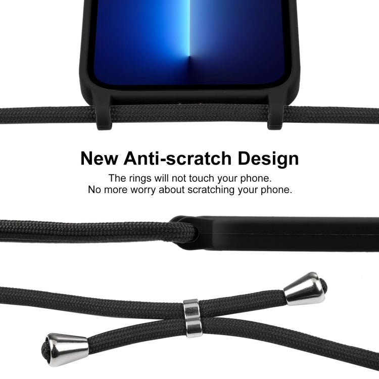 For iPhone 13 Pro Crossbody Lanyard Liquid Silicone Case