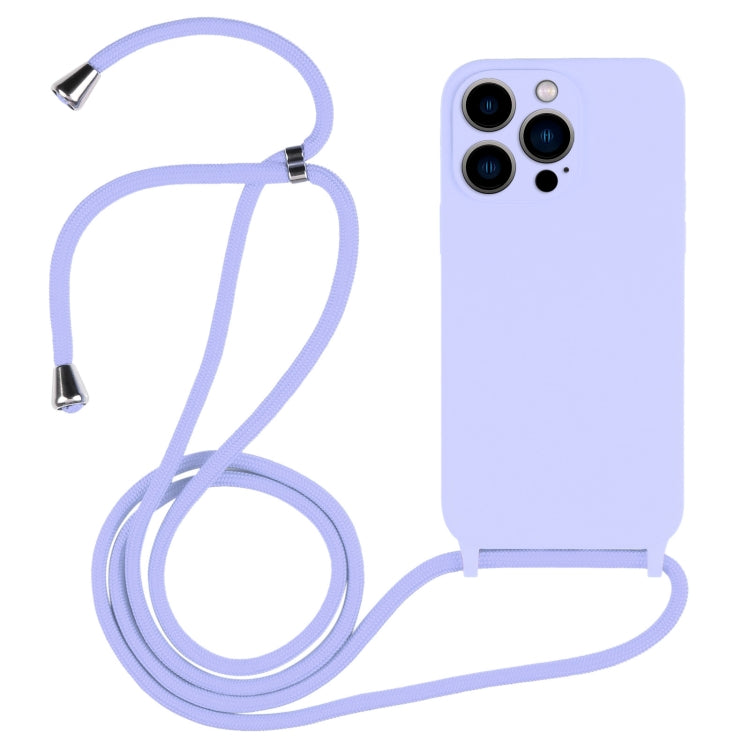 For iPhone 13 Pro Crossbody Lanyard Liquid Silicone Case