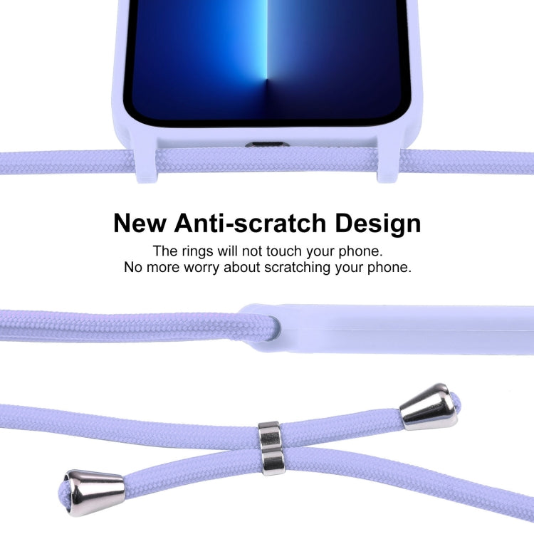 For iPhone 13 Pro Crossbody Lanyard Liquid Silicone Case