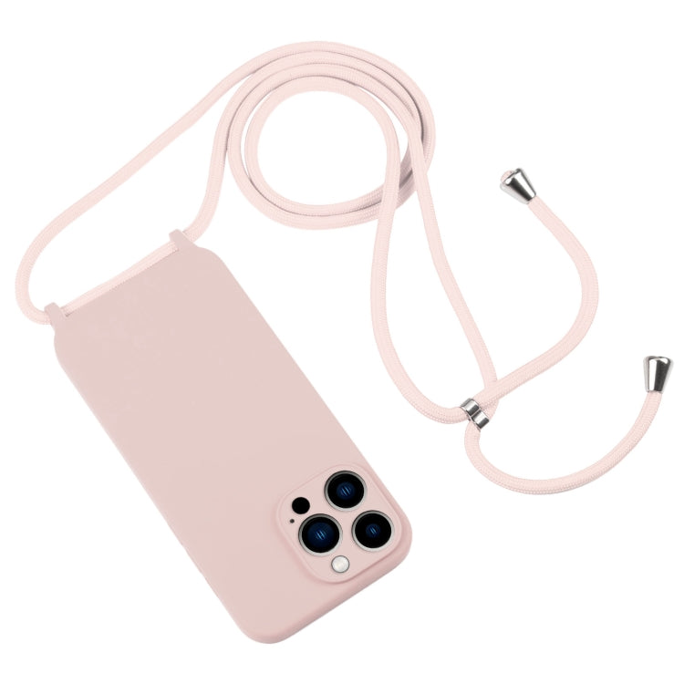 For iPhone 13 Pro Crossbody Lanyard Liquid Silicone Case