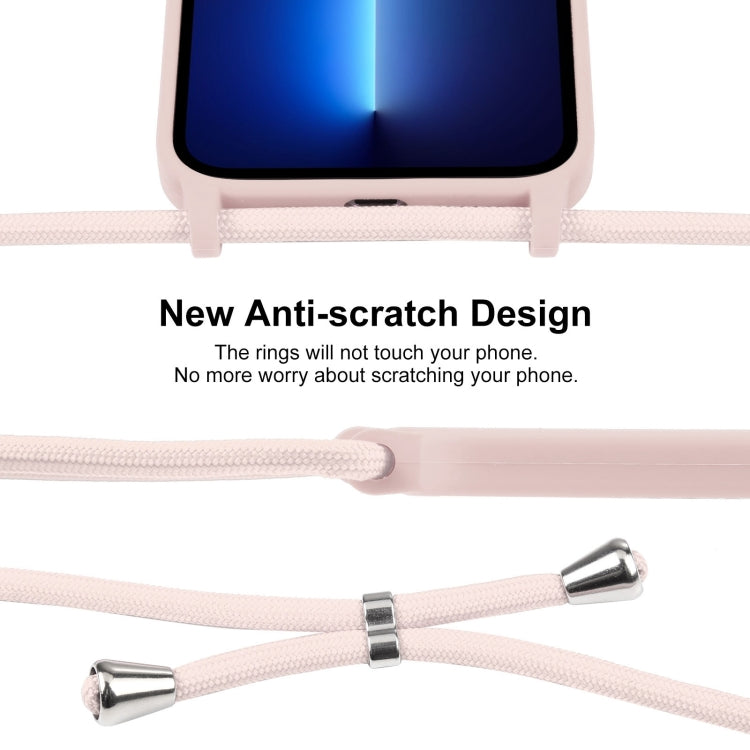 For iPhone 13 Pro Crossbody Lanyard Liquid Silicone Case