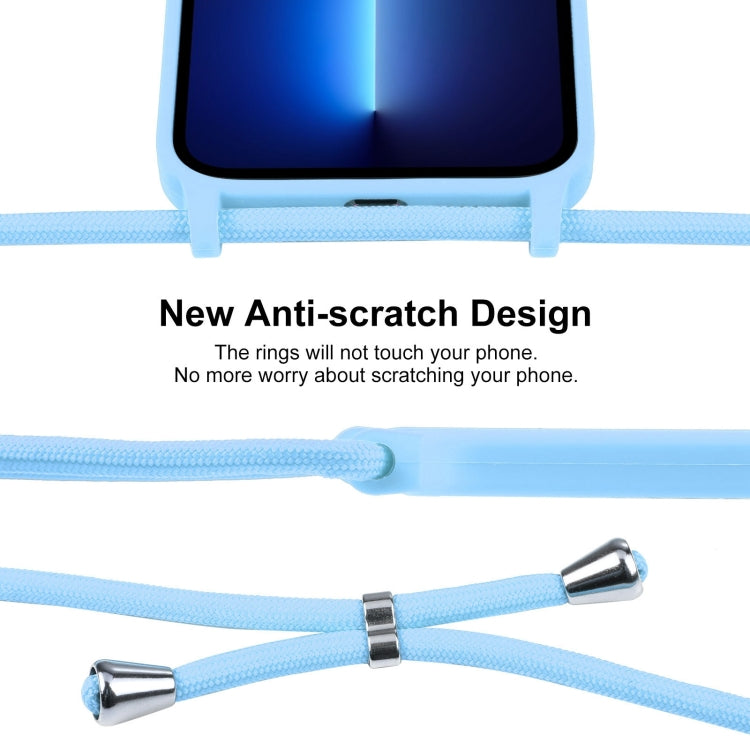 For iPhone 13 Pro Crossbody Lanyard Liquid Silicone Case