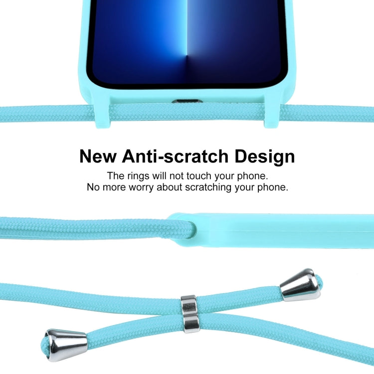 For iPhone 13 Pro Crossbody Lanyard Liquid Silicone Case