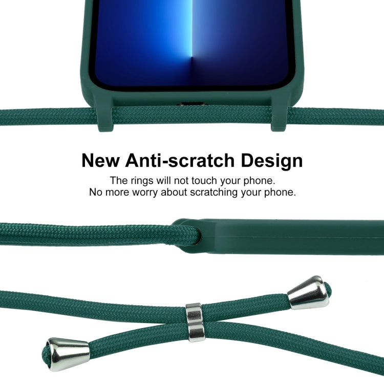 For iPhone 13 Pro Crossbody Lanyard Liquid Silicone Case