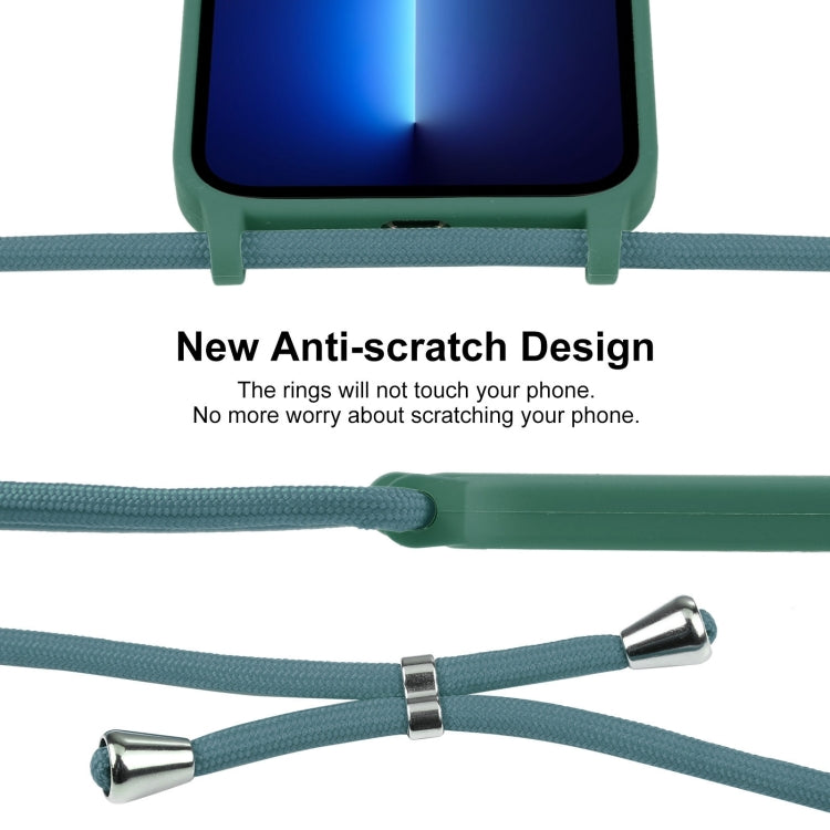 For iPhone 13 Pro Crossbody Lanyard Liquid Silicone Case