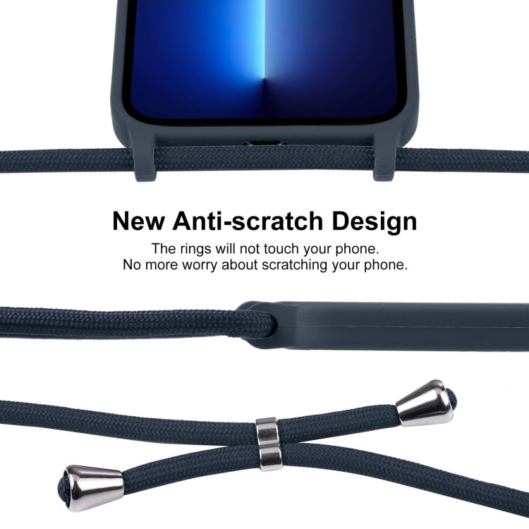 For iPhone 13 Pro Crossbody Lanyard Liquid Silicone Case