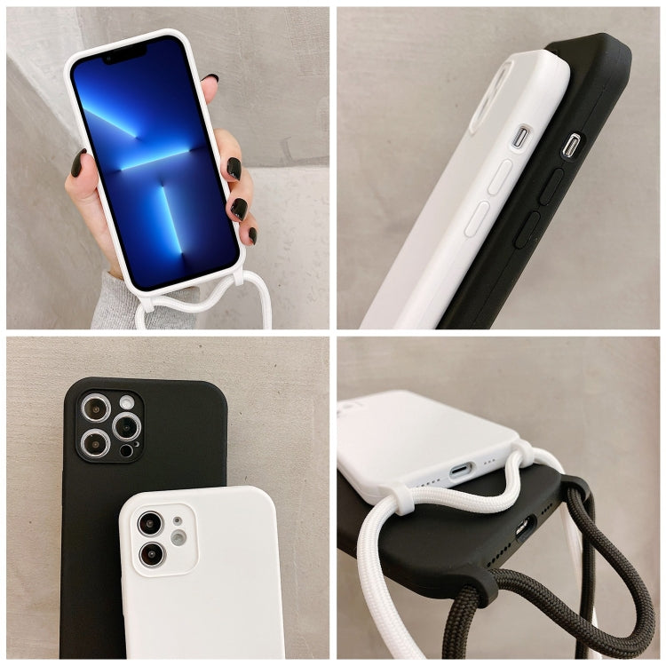 For iPhone 13 Pro Crossbody Lanyard Liquid Silicone Case