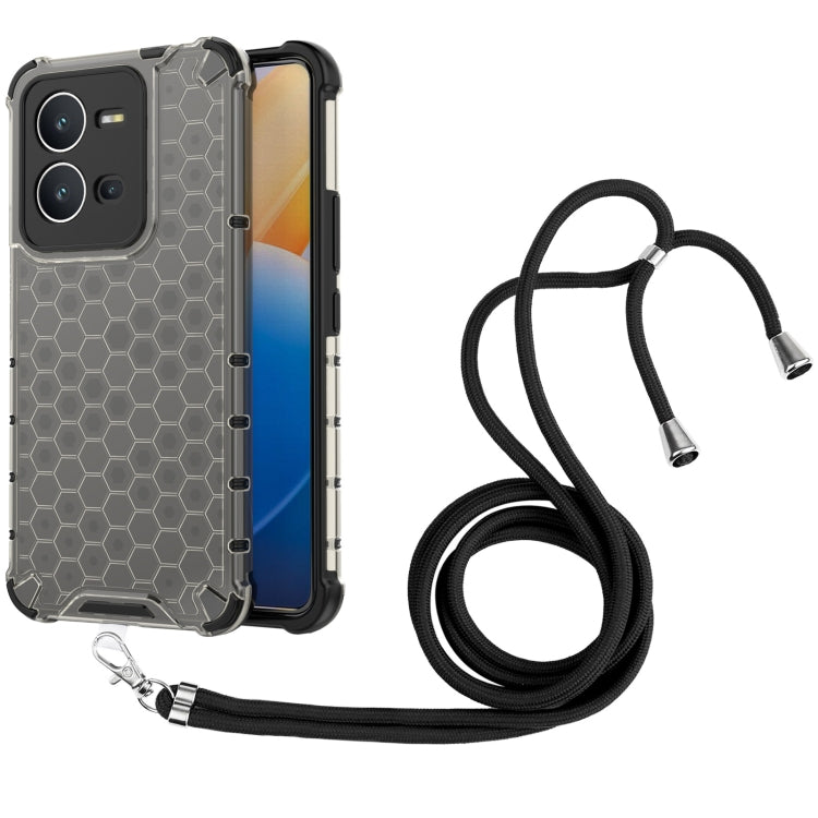 For vivo V25 5G Lanyard Honeycomb Phone Case