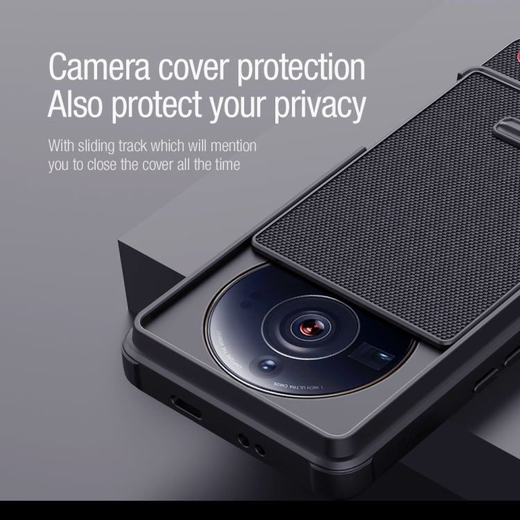 For Xiaomi 12S Ultra NILLKIN 3D Textured Camshield PC + TPU Phone Case(Black)
