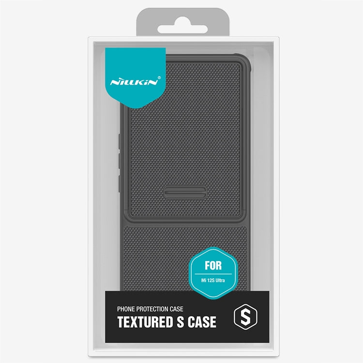 For Xiaomi 12S Ultra NILLKIN 3D Textured Camshield PC + TPU Phone Case(Black)