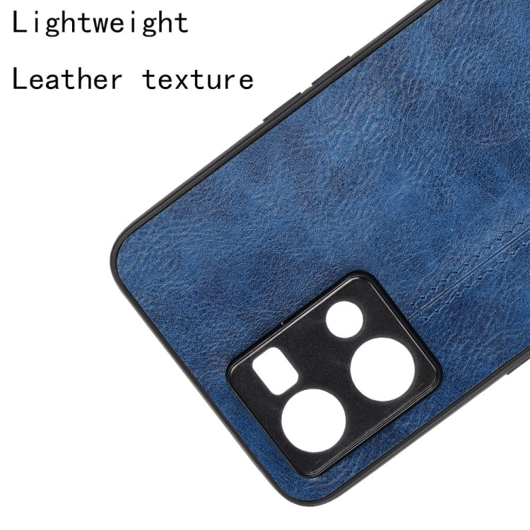 For OPPO Reno7 4G Sewing Cow Pattern Skin PC + PU + TPU Case