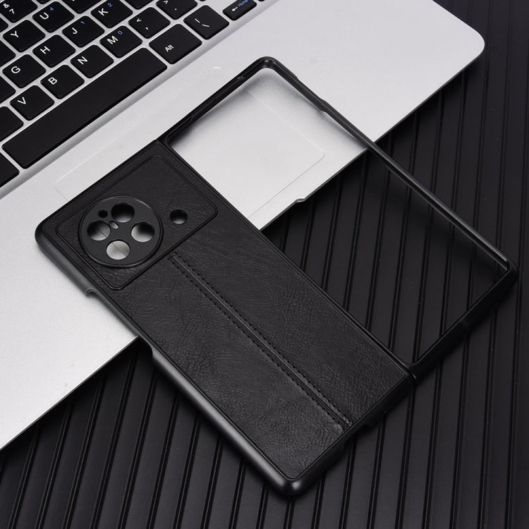 For vivo X Fold Sewing Cow Pattern Skin PC + PU + TPU Case