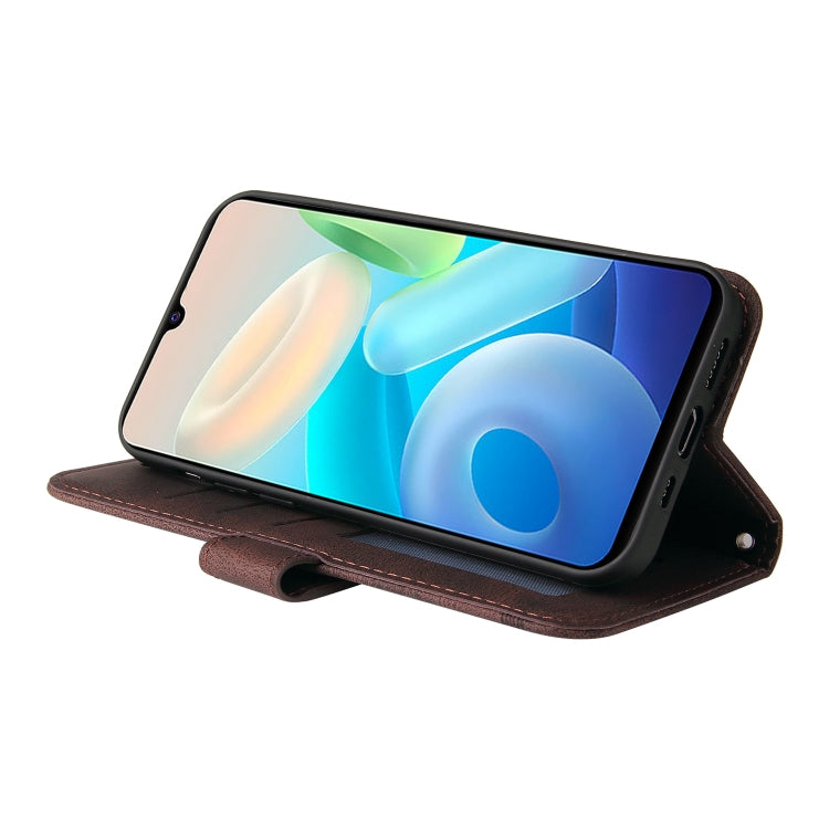 For vivo Y75 4G / S10e Skin Feel Life Tree Metal Button Leather Phone Case