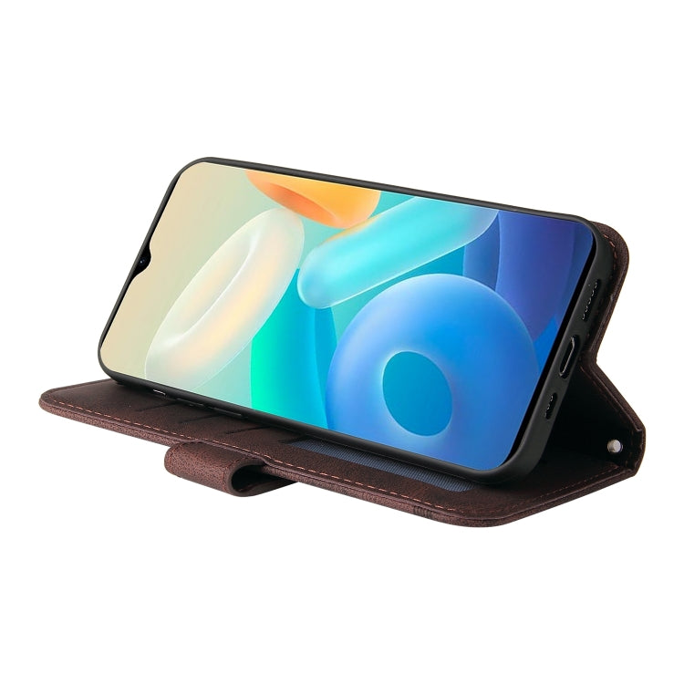 For vivo Y77 5G Skin Feel Life Tree Metal Button Leather Phone Case