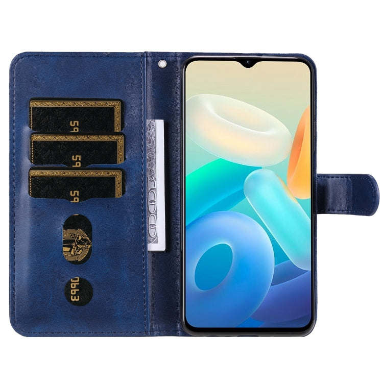 For vivo Y77 5G Calf Texture Zipper Leather Phone Case