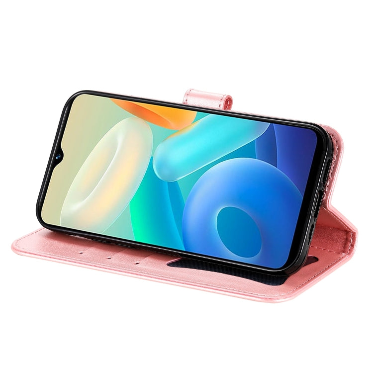 For vivo Y02s 7-petal Flowers Embossing Leather Phone Case