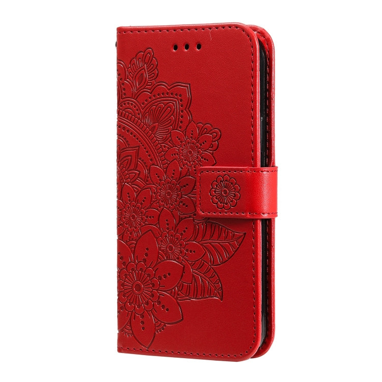 For vivo Y02s 7-petal Flowers Embossing Leather Phone Case