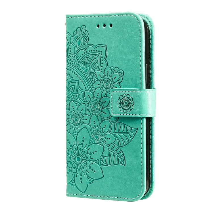 For vivo Y02s 7-petal Flowers Embossing Leather Phone Case