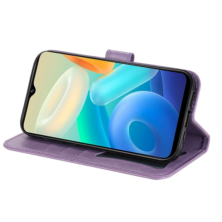 For vivo Y02s 7-petal Flowers Embossing Leather Phone Case